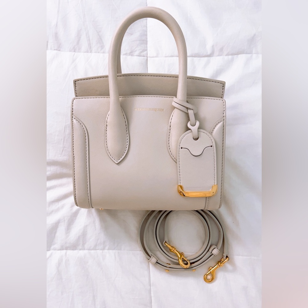 Alexander McQueen Heroine 21 White/Cream Italian Satchel Ladies Bag